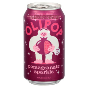 OLIPOP Low Sugar Prebiotic Sparkling Tonic Limited Edition Pomegranate Sparkler, 355mL