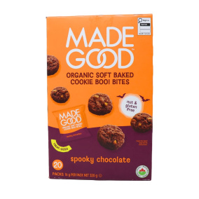 MadeGood Organic Soft Baked Mini Cookies Spooky Chocolate, 20 Snack Packs
