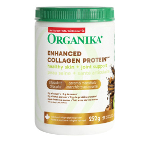 Organika Limited Edition Enhanced Collagen Protein Dark Chocolate Caramel Macchiato, 252g