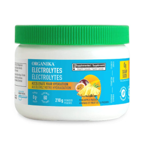 Front of Organika Sugar-Free Electrolytes Pineapple Passion - Electrolyte Supplement - Natural Electrolyte Drink - Pineapple Electrolytes