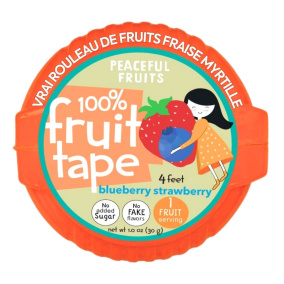 Peaceful Fruits No Added Sugar 100% Fruit Tape Blueberry Strawberry, 30g 