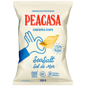 Front of PEACASA High Protein Chickpea Chips Sea Salt