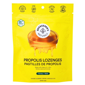 Beekeeper’s Naturals Low Sugar Propolis Lozenges Honey, 14 Pack