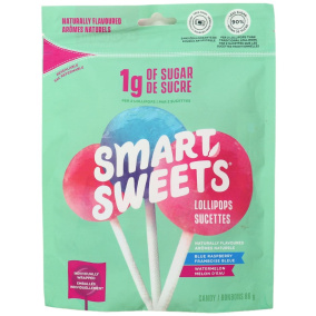 SmartSweets Low Sugar Lollipops, Pack of 12