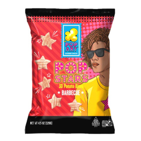Pop Art Gourmet Pop Stars 3D Potato Bites Barbecue, 128g