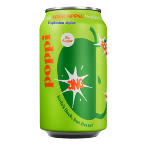 Poppi Prebiotic Soda Limited Edition Sour Apple, 355ml