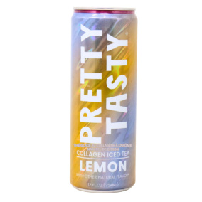 Front of Pretty Tasty Iced Tea Collagen Lemon - Collagen Supplement for Skin - Collagen Drinks Canada - Pretty Tasty Collagen Iced Tea