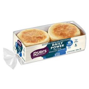 Rudi's Daily Power Protein English Muffins White, 4 Muffins