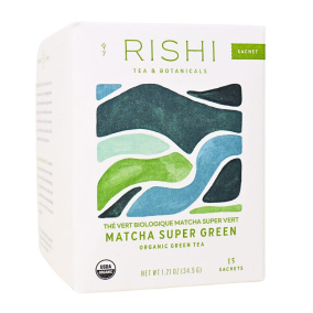 Rishi Tea & Botanicals Organic Green Tea Matcha Super Green, 15 Sachets