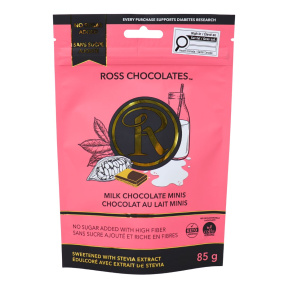 Ross Chocolates No Sugar Added Milk Chocolate Minis, 85g