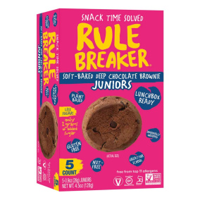 Rule Breaker Juniors Allergen-Free Soft-Baked Cookies Deep Chocolate Brownie, 5 Packs