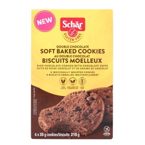 Schär Gluten-Free Soft-Baked Cookies Double Chocolate, 6 Pack