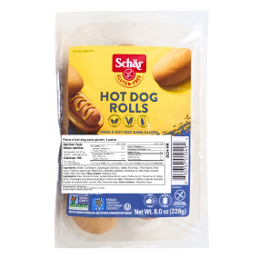 Front of Schär Gluten Free Hot Dog Rolls