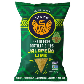 Siete Jalapeño Lime Grain-Free Tortilla Chips, 113g 