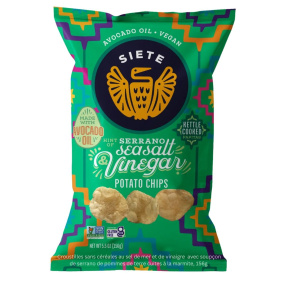 Siete Grain-Free Kettle Cooked Potato Chips Hint of Serrano Sea Salt & Vinegar, 156g