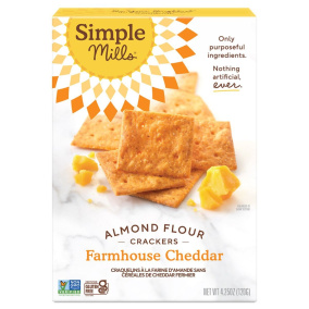 Simple Mills Grain-Free Almond Flour Crackers Farmhouse Cheddar, 120g