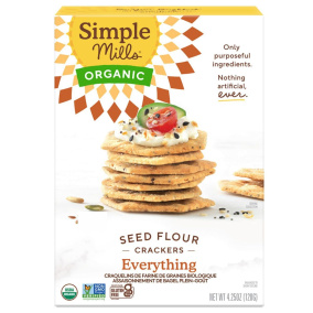 Simple Mills Organic Seed Flour Crackers Everything, 120g