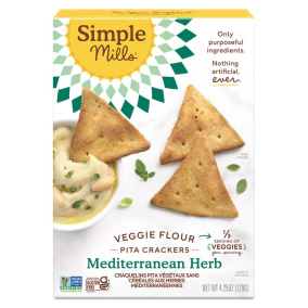Simple Mills Grain-Free Veggie Pita Crackers Mediterranean Herb, 120g