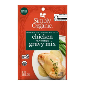 Front of Simply Organic Chicken Gravy Mix  - Healthy Gravy - Chicken Gravy - Instant Gravy For Chicken