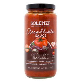 SOLENZI No Added Sugar Allergen-Free Arrabbiata Sauce Calabrian Chili, 480ml
