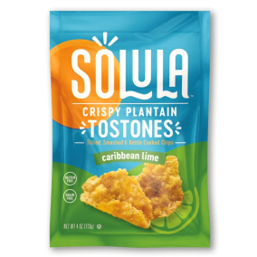 Solula Kettle Cooked Crispy Plantain Tostones Caribbean Lime, 113g