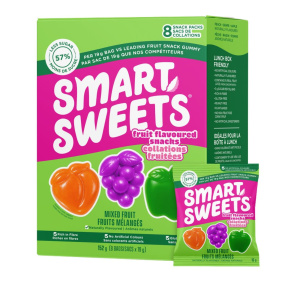 SmartSweets Low Sugar Fruit Flavoured Snacks Mixed Fruit Front of box 1