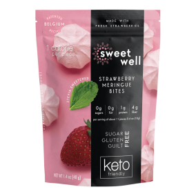 Sweetwell Keto Meringue Bites Strawberry, 40g