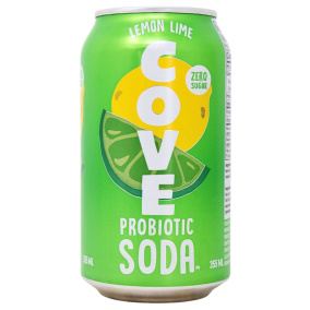 Cove Zero Sugar Probiotic Soda Lemon Lime, 355ml