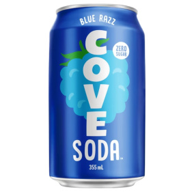 Cove Zero Sugar Prebiotic Soda Blue Razz, 355mL