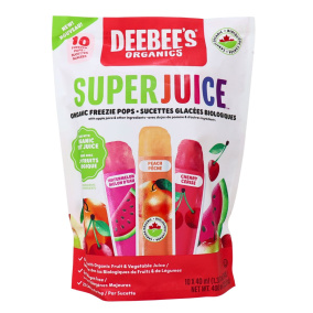 Deebee's Organic Super Fruit Freezie Juice Bars, 10 Pops