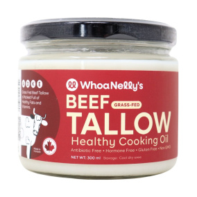 Whoa Nelly's Grass-Fed Beef Tallow Healthy Cooking Oil Front of jar