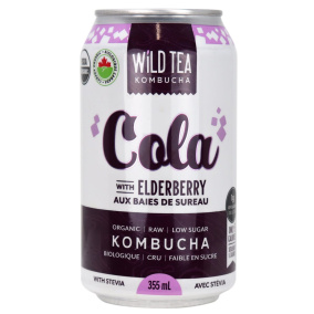 Wild Tea Kombucha Low Sugar Cola With Elderberry, 355ml
