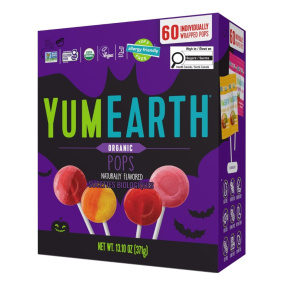 YumEarth Organic Pops Halloween , 60 Assorted Lollipops