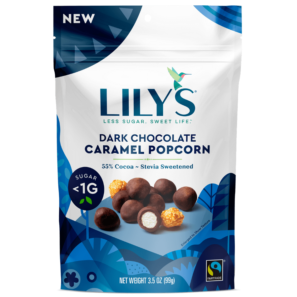 Lilys Dark Chocolate Caramel Popcorn In Canada Lower Sugar Chocolate 