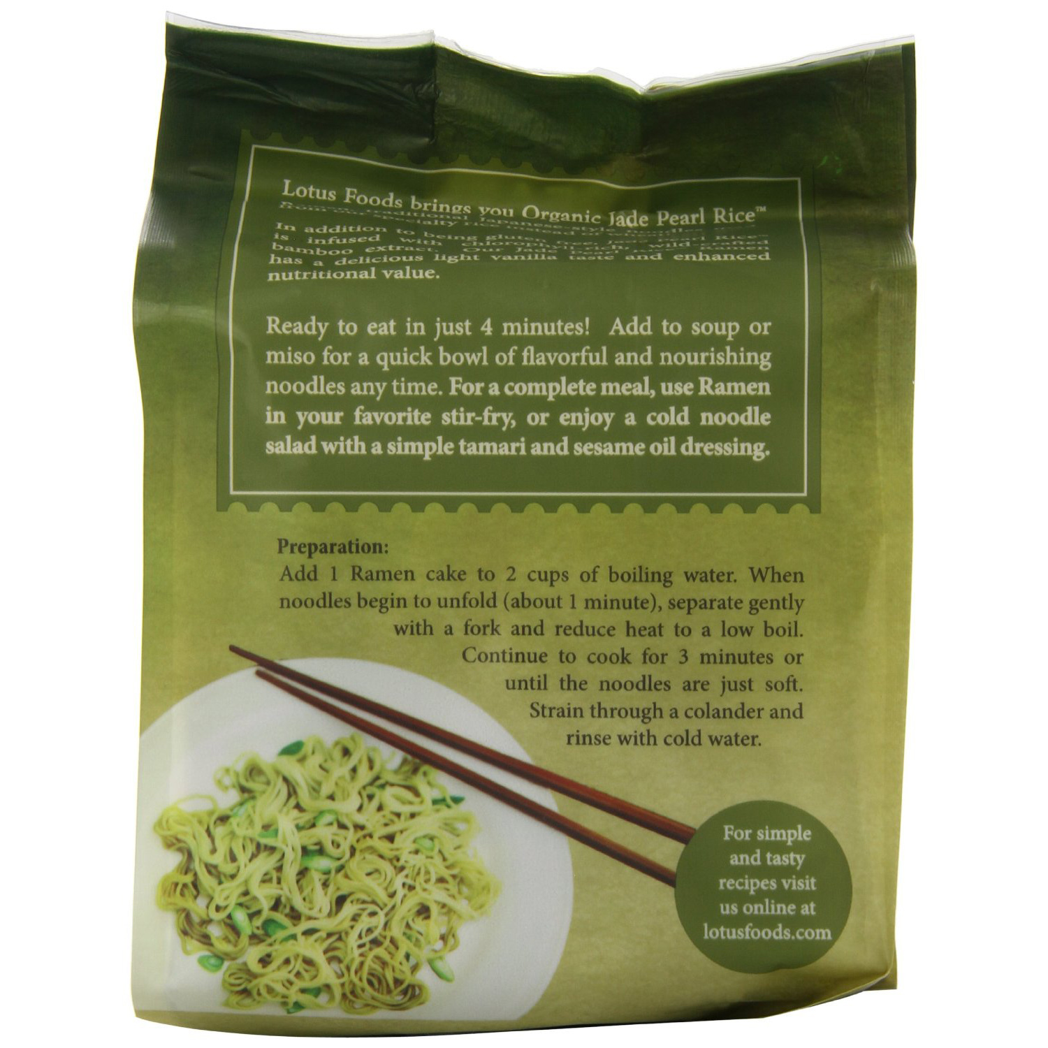 Lotus Foods Organic Jade Pearl Rice Ramen Noodles - NaturaMarket.ca