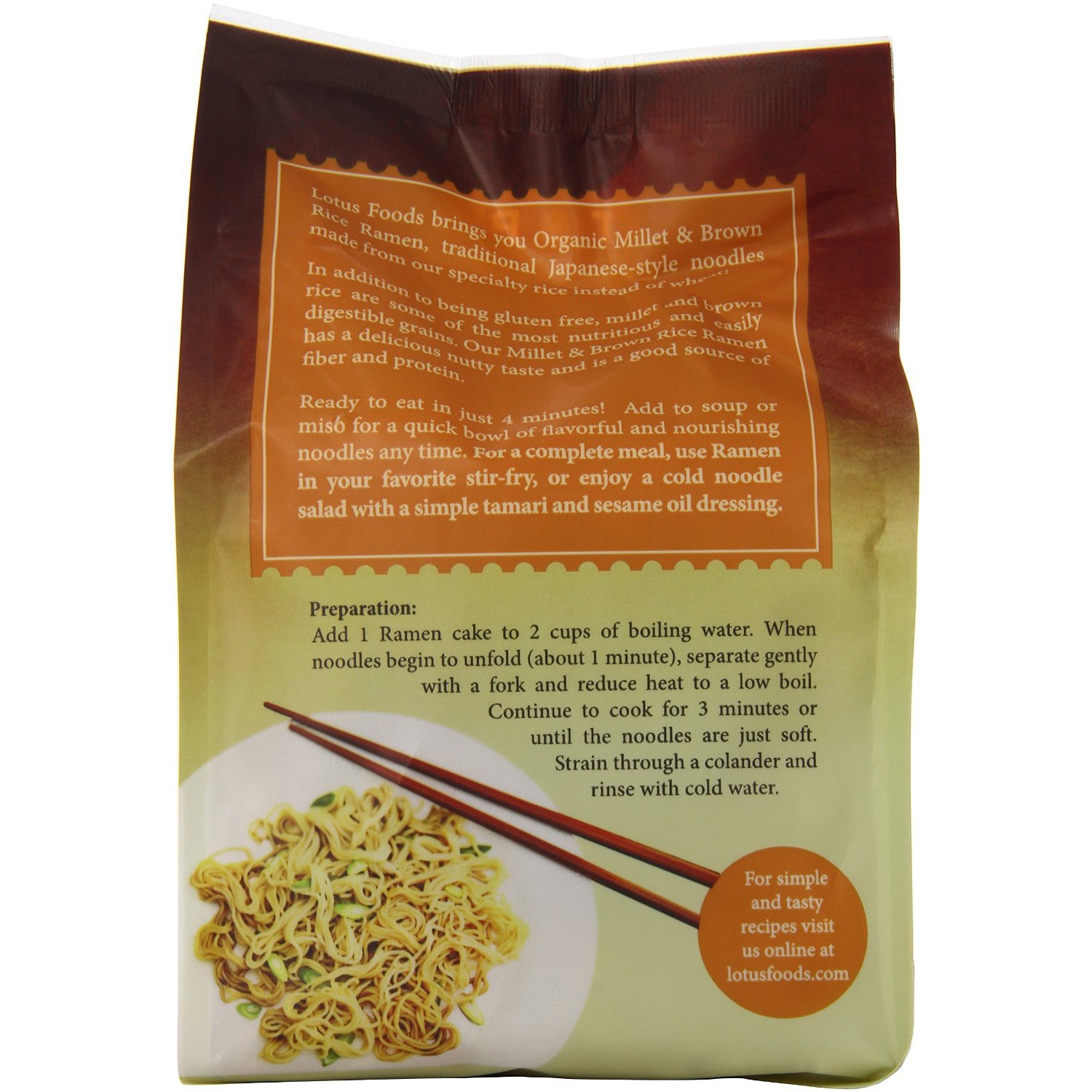 Lotus Foods Organic Millet and Brown Rice Ramen Noodles - NaturaMarket.ca