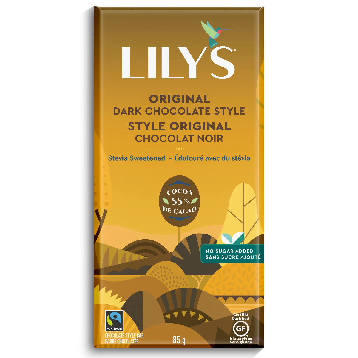 Lily's Chocolate Stevia Sweetened Dark Chocolate Bar Original Canada