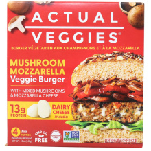 Actual Veggies Mushroom Mozzarella Veggie Burger, 4 Patties