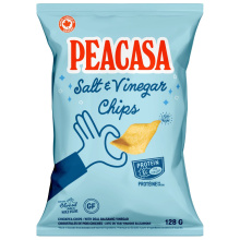 PEACASA High Protein Chickpea Chips Salt & Vinegar, 128g