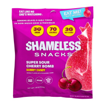 Shameless Snacks Low-Sugar Gummy Candy Super Sour Cherry Bomb, 50g