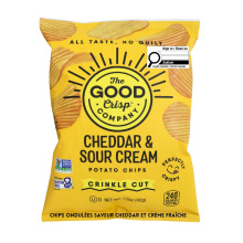 The Good Crisp Company Crinkle Cut Potato Chips Cheddar & Sour Cream, 42g