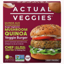 Actual Veggies Mushroom Quinoa Veggie Burgers, 4 patties