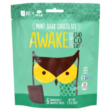 Awake Chocolate Caffeinated Dark Chocolate Mint Bites, 6 Pack