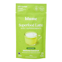 Blume Superfood Latte Unsweetened Matcha Coconut with Moringa Greens, 100 g