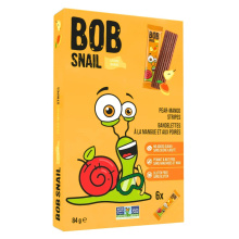 Bob Snail No Added Sugar Fruit Stripes Pear-Mango, 6 Packs