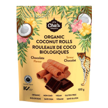 Cha’s Organics Coconut Rolls Chocolate, 100g