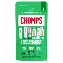 Chomps Grass-Fed Beef Jerky Stick Jalapeño, 8 Sticks