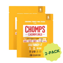 Chomps Chomplings Antibiotic-Free Mini Turkey Sticks Original 2-Pack, 6 sticks each