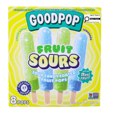Goodpop Fruit Sours Sour Candy Coated Fruit Pops Green Apple and Lemonade, 8 Pops 