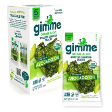 GimMe Organic Roasted Seaweed Grab & Go Snack Pack Sea Salt & Avocado Oil, 5 Packs